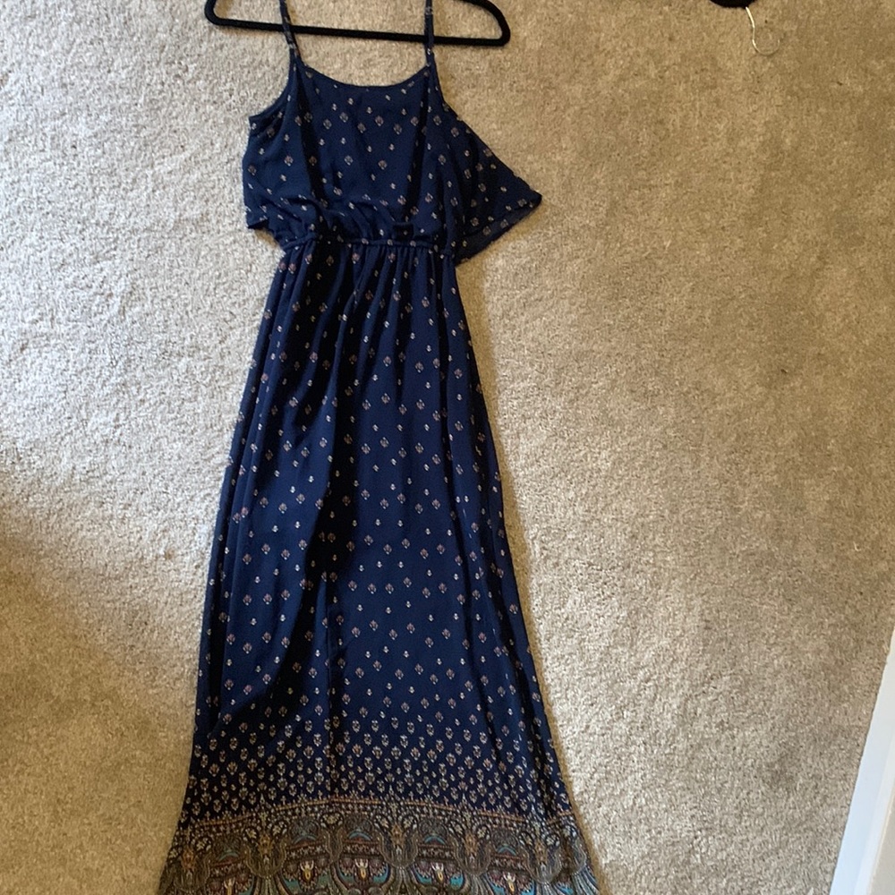 Blue floral maxi dress